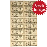 2009 US $10 1/2 Sheet Uncut Currency 16 Notes