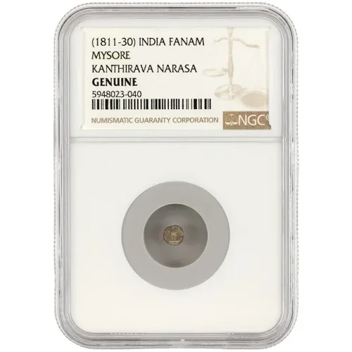 1811 - 1830 India Fanam Mysore Kanthirava Narasa - NGC Genuine - 040