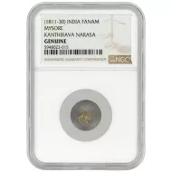 1811 - 1830 India Fanam Mysore Kanthirava Narasa - NGC Genuine - 015