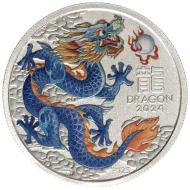 2024 Australia 1/2oz Silver Year of the Dragon - Blue-Orange