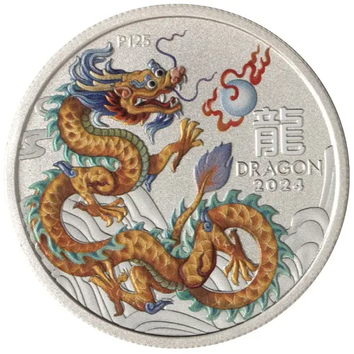 2024 Australia 1/2oz Silver Year of the Dragon - Orange Right