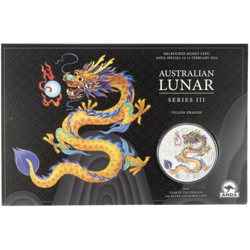 2024 Australia 1oz Silver Year of the Dragon - Yellow