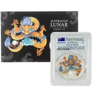 2024 Australia 1oz Silver Year of the Dragon - Orange - PCGS MS70