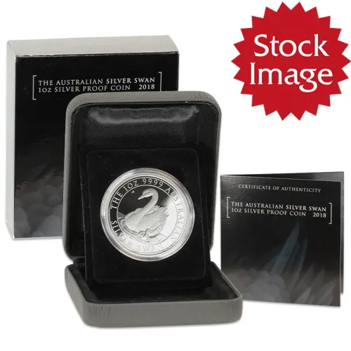 2018 Australia $1 Silver Swan 1oz .9999 Silver Proof