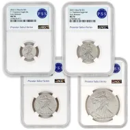 2023 Fiji Silver T-1 Fractional Eagle Set - NGC MS70 ER