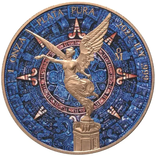 2023 Mexican 1oz Silver Libertad - Gilt Aztec Calendar