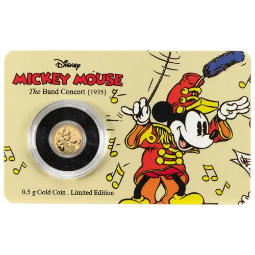 2016 Niue $2.50 Gold 0.5gr Coin - Mickey Mouse - The Band Concert