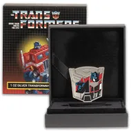 2023 Samoa $5 Antique Silver 1oz Transformers Autobots Insignia Colorized Optimus Prime