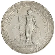1909 B British Trade Dollar - Circulated