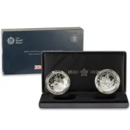 2020 UK Silver Proof Coin and Medal Set - 400th Anniversary Of The Mayflower Voyage