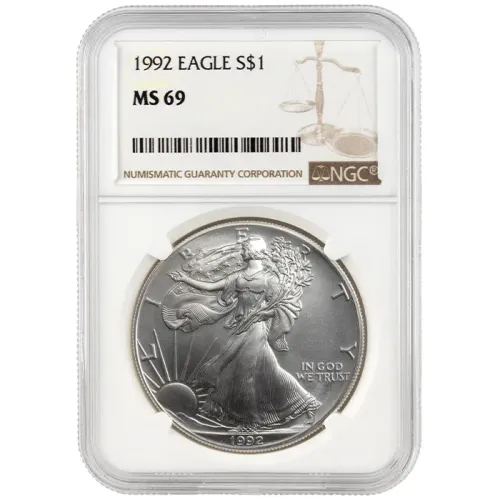 1992 American Silver Eagle - NGC MS 69