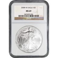 2008 W American Silver Eagle - NGC MS 69
