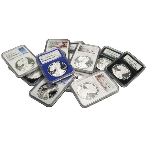 Mixed Dates American Silver Proof Eagle - NGC or PCGS PF 69 - Variety of Holders & Labels