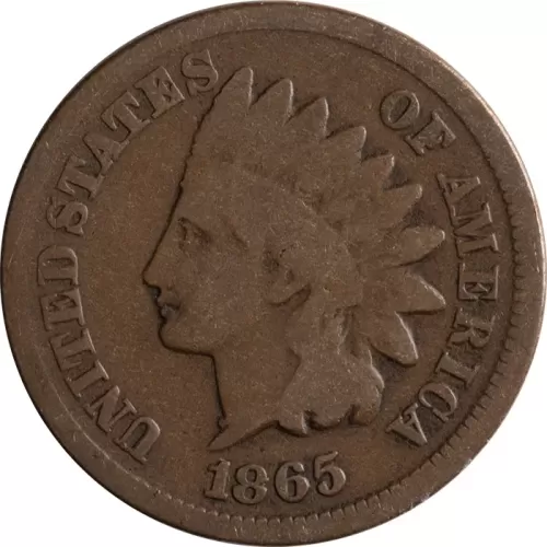 1865 Indian Head Penny Plain 5 - VG (Very Good)