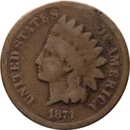 1873 Indian Head Penny Open 3 - G (Good)
