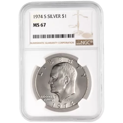1974 S Eisenhower Dollar - 40% Silver - NGC MS67