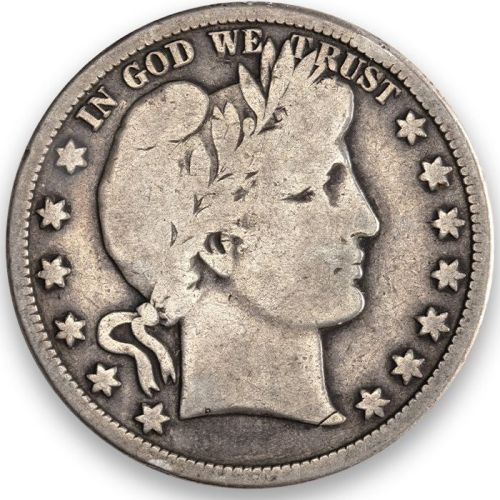 1913 Barber Half Dollar - Very Good Details - Improperly Cleaned