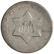 1852 3 Cent Silver - Fine (F)