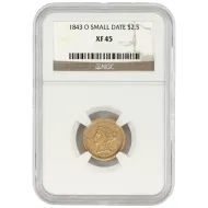 1843 O $2 1/2 Liberty Gold Quarter Eagle - NGC XF45