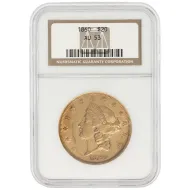1860 $20 Liberty Gold Double Eagle - NGC AU53