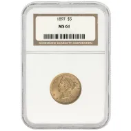 1897 $5 Liberty Gold Half Eagle - NGC MS61