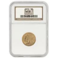 1913 $5 Indian Gold Half Eagle - NGC MS61