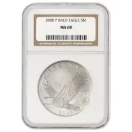 2008 Bald Eagle Silver Dollar - NGC MS69