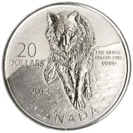 2013 Canada $20 1/4oz Silver - Wolf