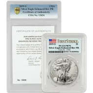 2019 S American Silver Eagle Enhanced Reverse Proof - PCGS PF 70 FS - COA 13036