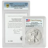2019 S American Silver Eagle Enhanced Reverse Proof - PCGS PF 70 FS - COA 21696