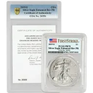 2019 S American Silver Eagle Enhanced Reverse Proof - PCGS PF 70 FS - COA 26956