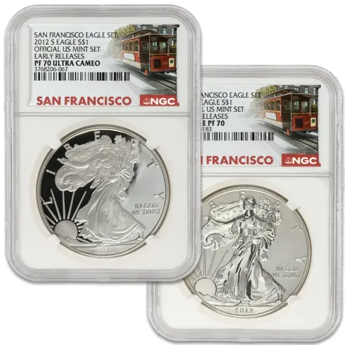 2012 American Silver Eagle 2 Coin San Francisco Set - NGC PF70 ER