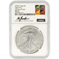 2025 American Silver Eagle - Eagle Privy - NGC MS70 FDOI Gaudioso Hand Signed