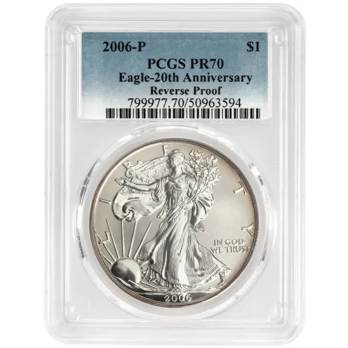 2006 P American Silver Eagle Reverse Proof - PCGS PR70 - Toned
