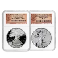 2012 American Silver Eagle 2 Coin San Francisco Set - NGC PF70 ER