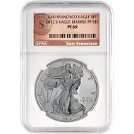 2012 American Silver Eagle Reverse Proof San Francisco Set - NGC PF69