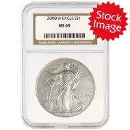 2008 W American Silver Eagle - NGC MS 69