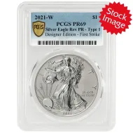 2021 W American Silver Eagle T-1 Reverse Proof - PCGS PF 69 FS