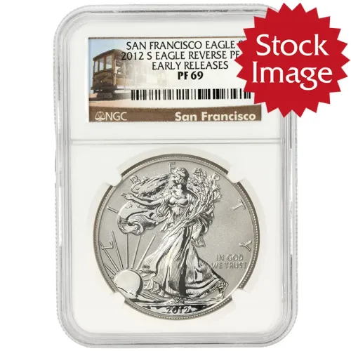 2012 S American Silver Eagle Reverse Proof - NGC PF 69 Early Releases