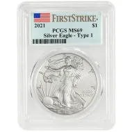 2021 American Silver Eagle - PCGS MS 70 First Strike
