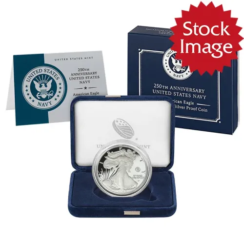 2025 S American Silver Eagle - Proof 250th Anniversary US Navy Privy