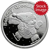 2026 Merry Christmas Ice Skating Bear 1oz .999 Silver Round