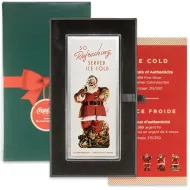 Coca-Cola Christmas Santa 4oz Silver Bar Colorized