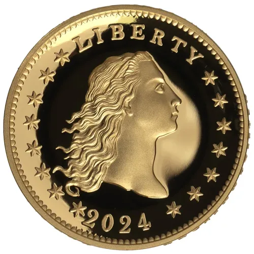 2024 W US Gold Medal - Flowing Hair Dollar 230th Anniversary