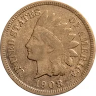 1908 S Indian Head Penny - VF (Very Fine) Details - Artificially Colored #2
