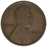 1914 D Lincoln Wheat Penny - Fine Details Reverse Scratched