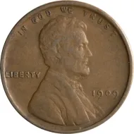 1909 VDB Lincoln Wheat Penny - Extra Fine