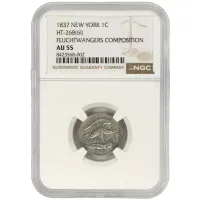 1837 NY Feuchtwanger's Composition Hard Times Token (HT-268(61))  NGC AU55