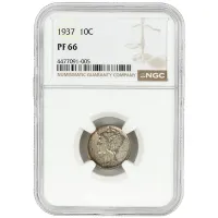 1937 Mercury Dime Proof - NGC PF66