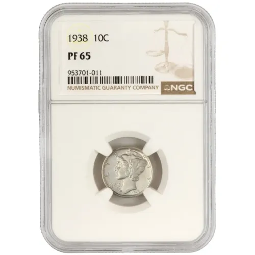 1938 Mercury Dime - Proof - NGC PF65